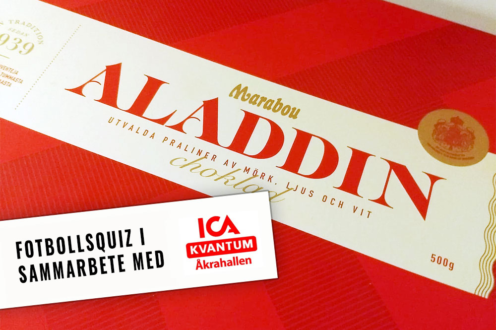Var med i fotbollsquizen - vinn en Aladdinask! Var med i fotbollsquizen - vinn en Aladdinask!