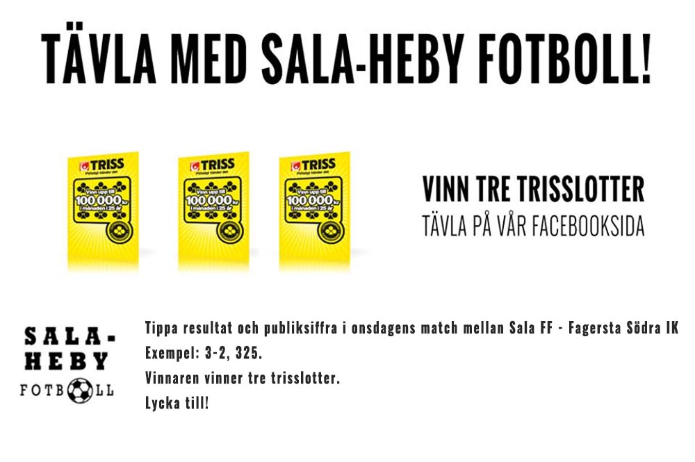 Tippa seriefinalen mellan Sala FF och Fagersta Södra Tippa seriefinalen mellan Sala FF och Fagersta Södra