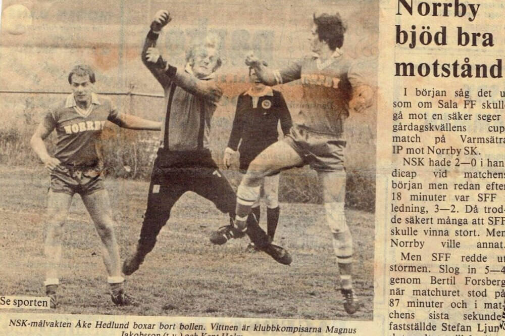 En gång har Sala FF och Norrby SK mötts i en tävlingsmatch En gång har Sala FF och Norrby SK mötts i en tävlingsmatch